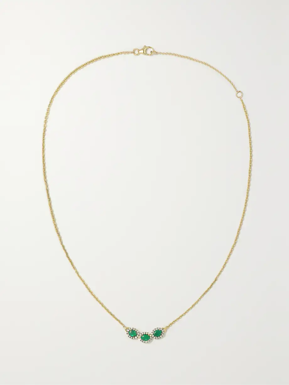 Amrapali London - Rhodium-plated 18-karat Gold, Emerald And Diamond Necklace - One size Cover