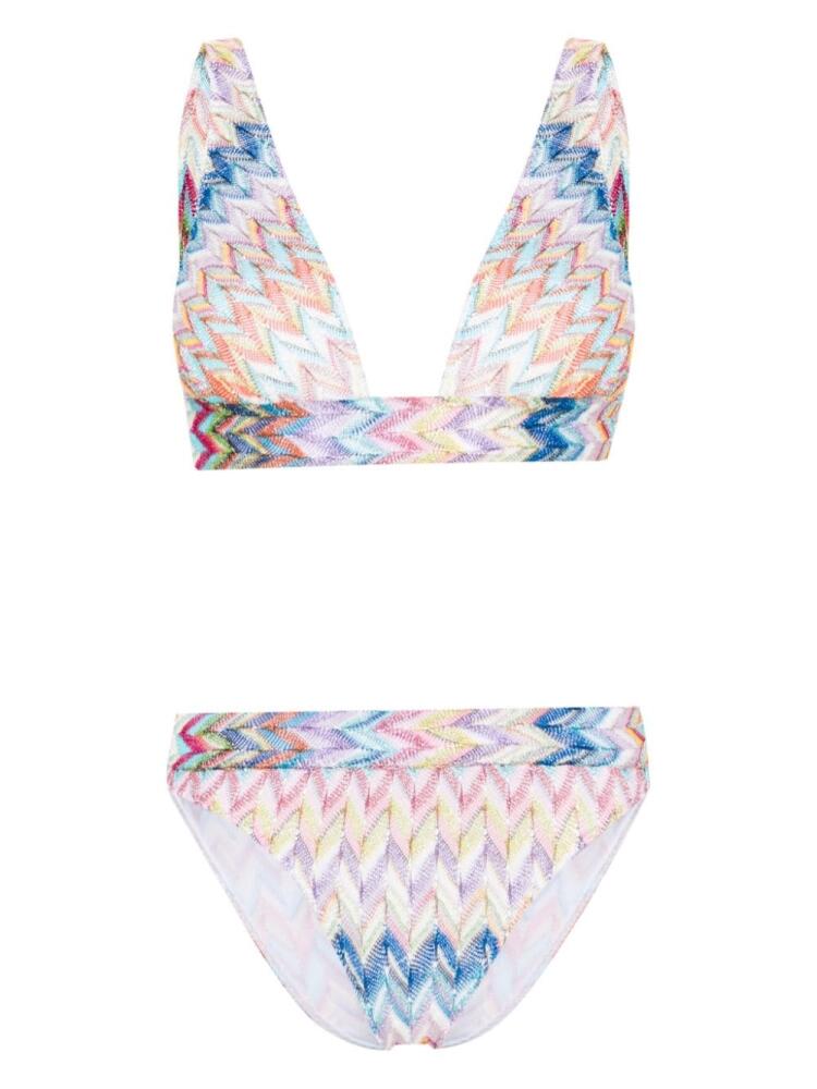 Missoni zigzag-woven lurex bikini - Pink Cover