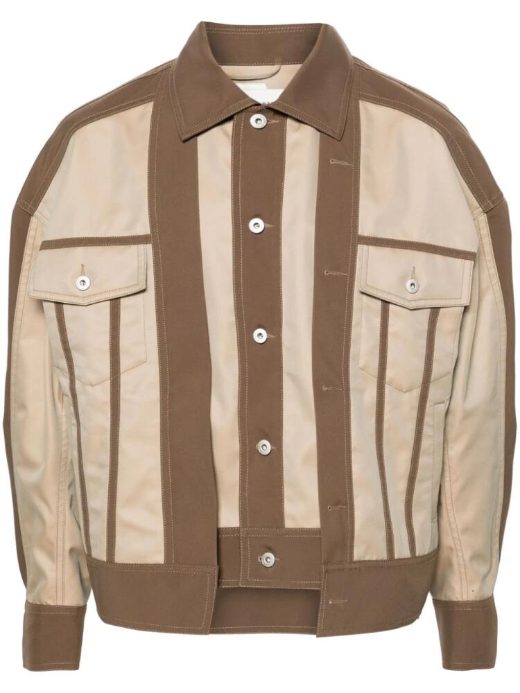 Feng Chen Wang colour-block shirt jacket - Neutrals Cover