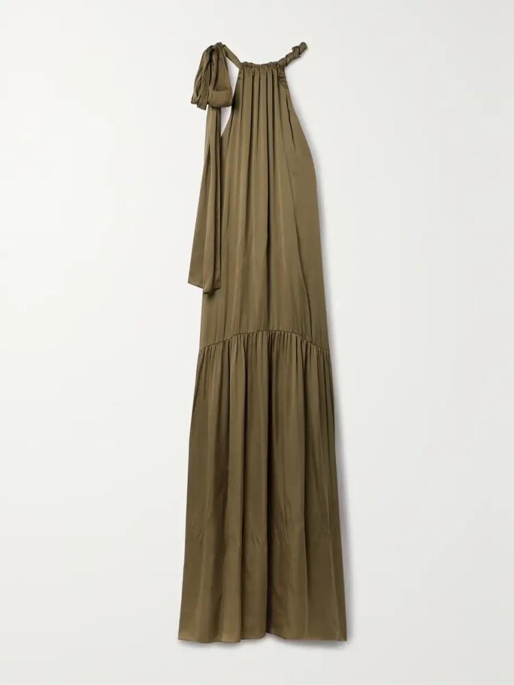 Veronica de Piante - Harper Silk-charmeuse Maxi Dress - Green Cover