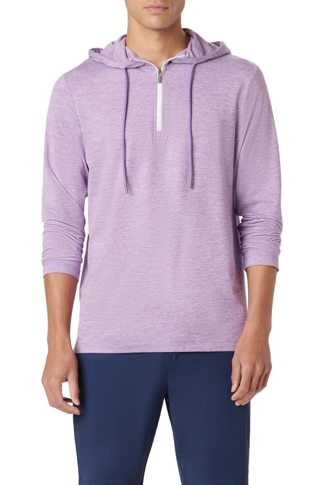 Bugatchi Quarter Zip Performance Hoodie in Orchid Cover