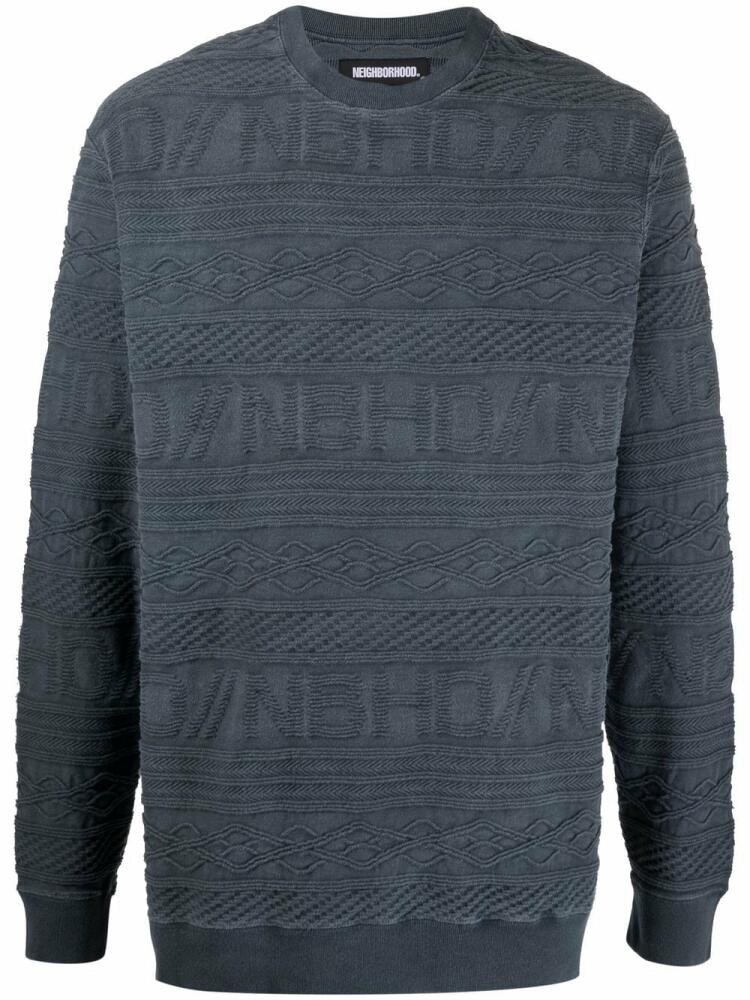 Neighborhood jacquard knit cotton pullover - Blue Cover