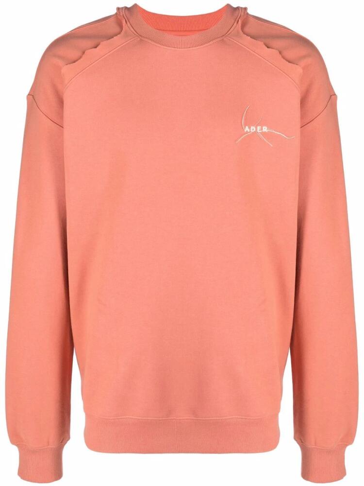 Ader Error Kaput embroidered-logo cotton sweatshirt - Pink Cover