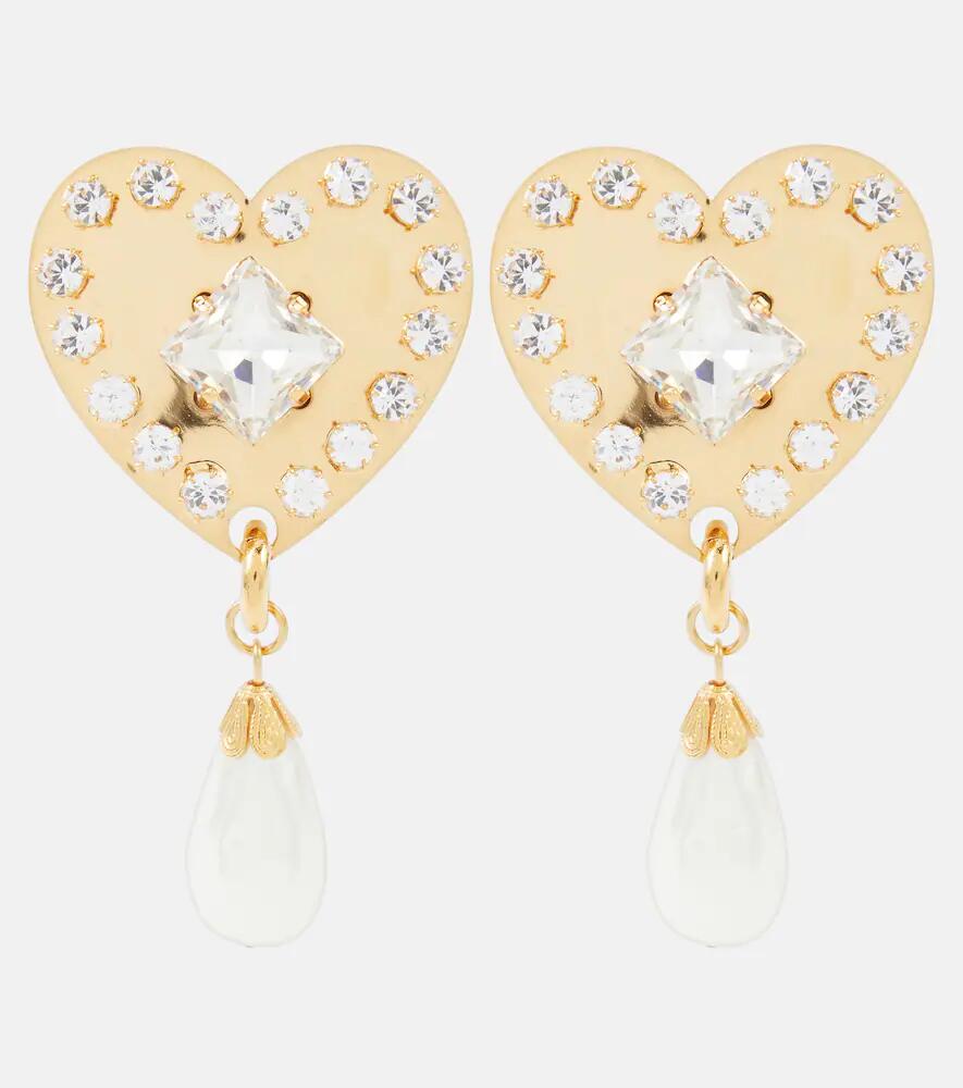 Alessandra Rich Embellished faux pearl clip-on earrings Cover