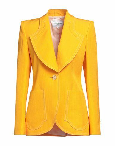 Casablanca Woman Blazer Ocher Viscose, Silk Cover