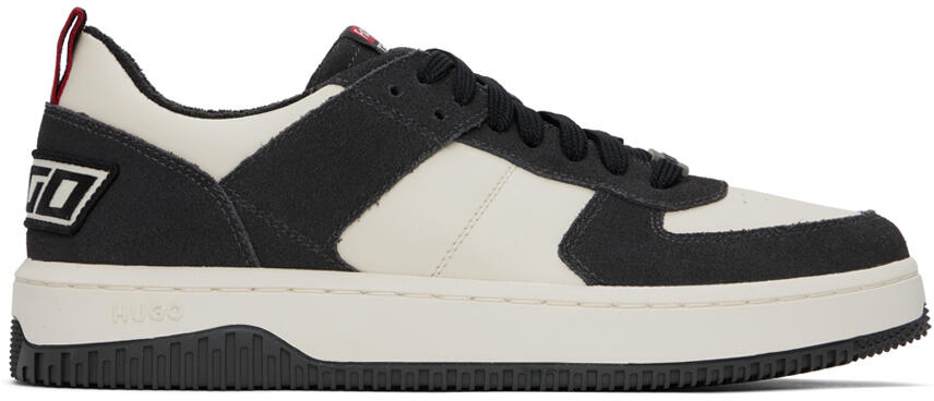 Hugo Off-White & Black Low-Top Sneakers Cover