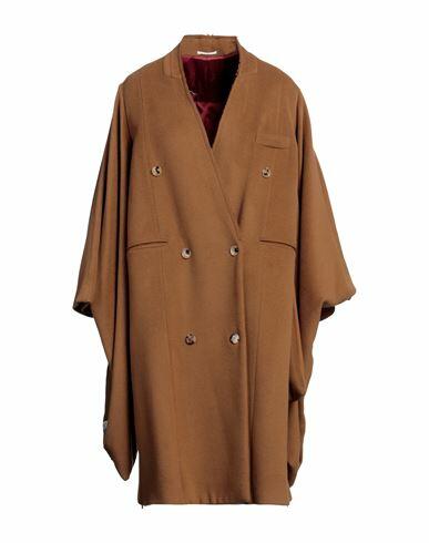 Golden Goose Woman Coat Brown Virgin Wool, Cashmere Cover