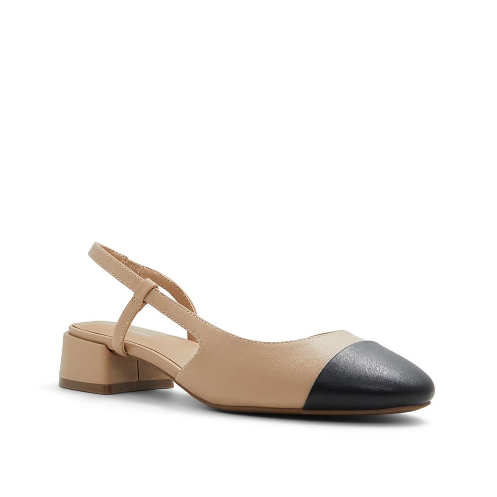 Call It Spring Sofiia Pump | Women's | Tan/Black Faux Leather Cover