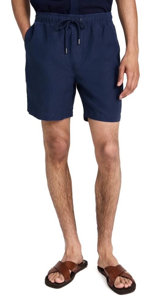 Onia Air Linen Pull-On Shorts 6 Deep Navy Cover