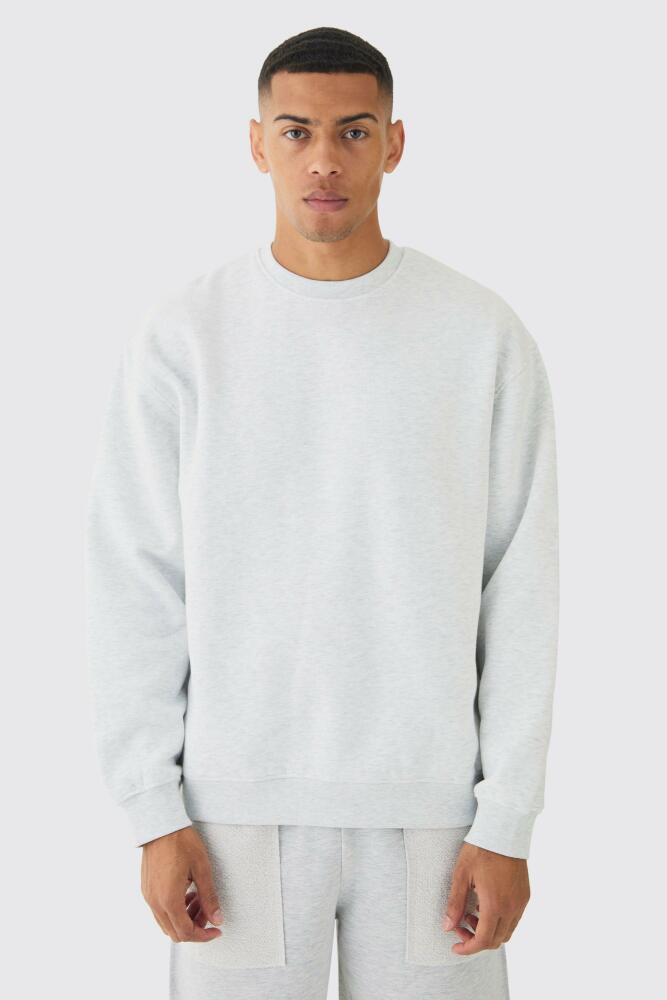 boohoo Mens Basic Oversized Crew Neck Sweatshirt - Grey Cover