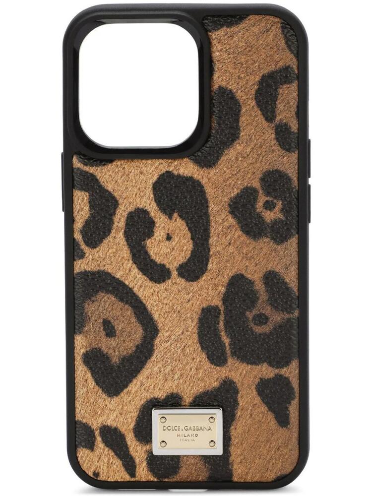 Dolce & Gabbana leopard-print iPhone 13 case - Brown Cover