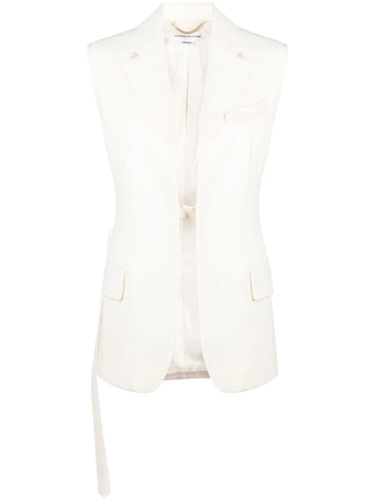 Victoria Beckham two-tone sleeveless jacket - Neutrals Cover