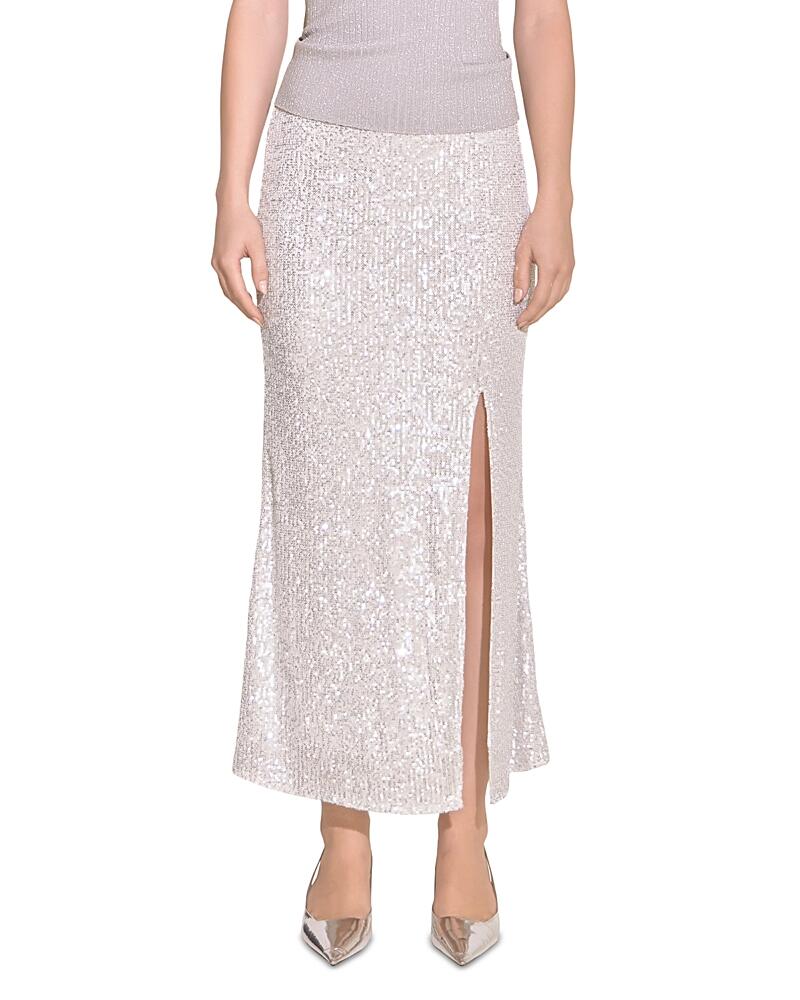 Endless Rose Front Slit Midi Sequin Skirt Cover