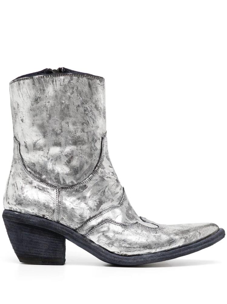 Madison.Maison laminated leather ankle boots - Silver Cover