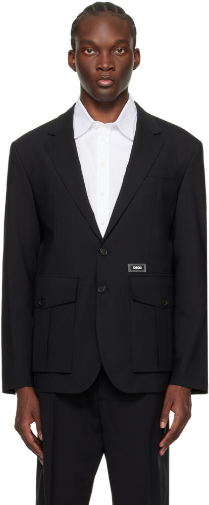 Dsquared2 Black Utility Blazer Cover