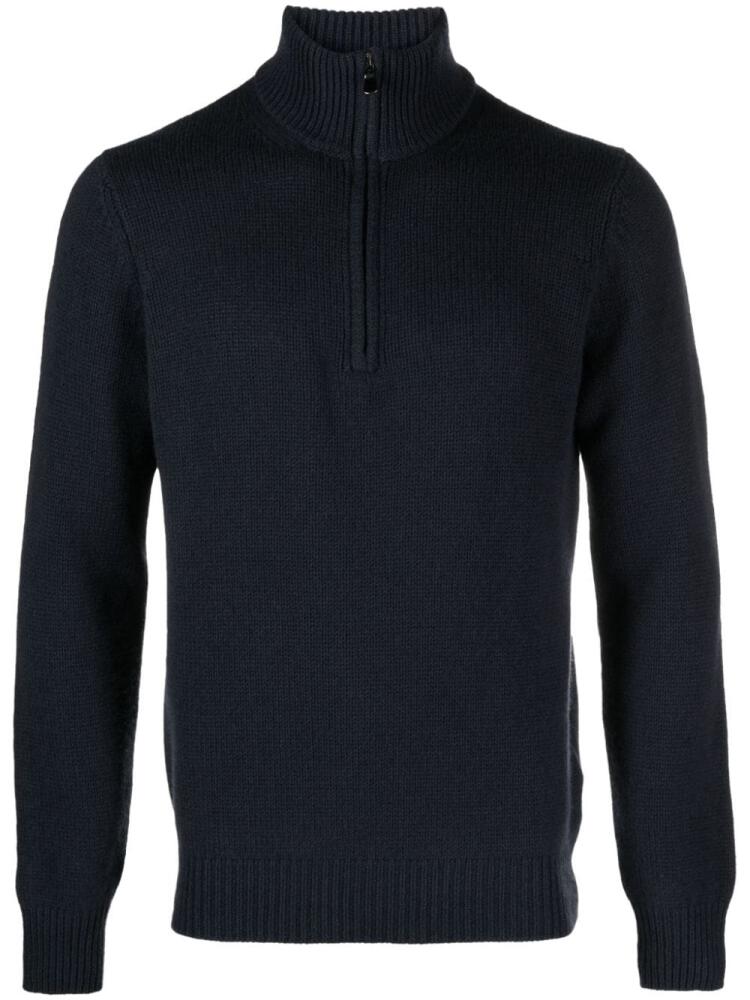 Dell'oglio ribbed-edge high-neck jumper - Blue Cover