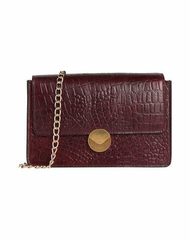 Visone Woman Cross-body bag Burgundy Soft Leather Cover