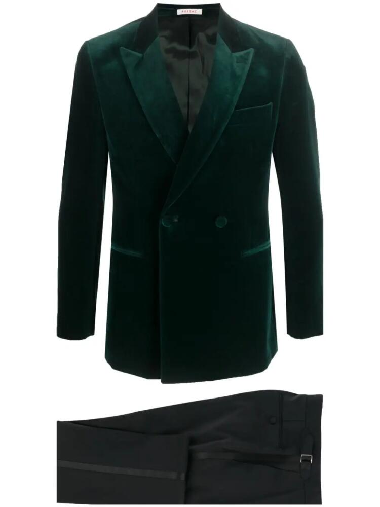 FURSAC two-tone double-breasted suit - Green Cover