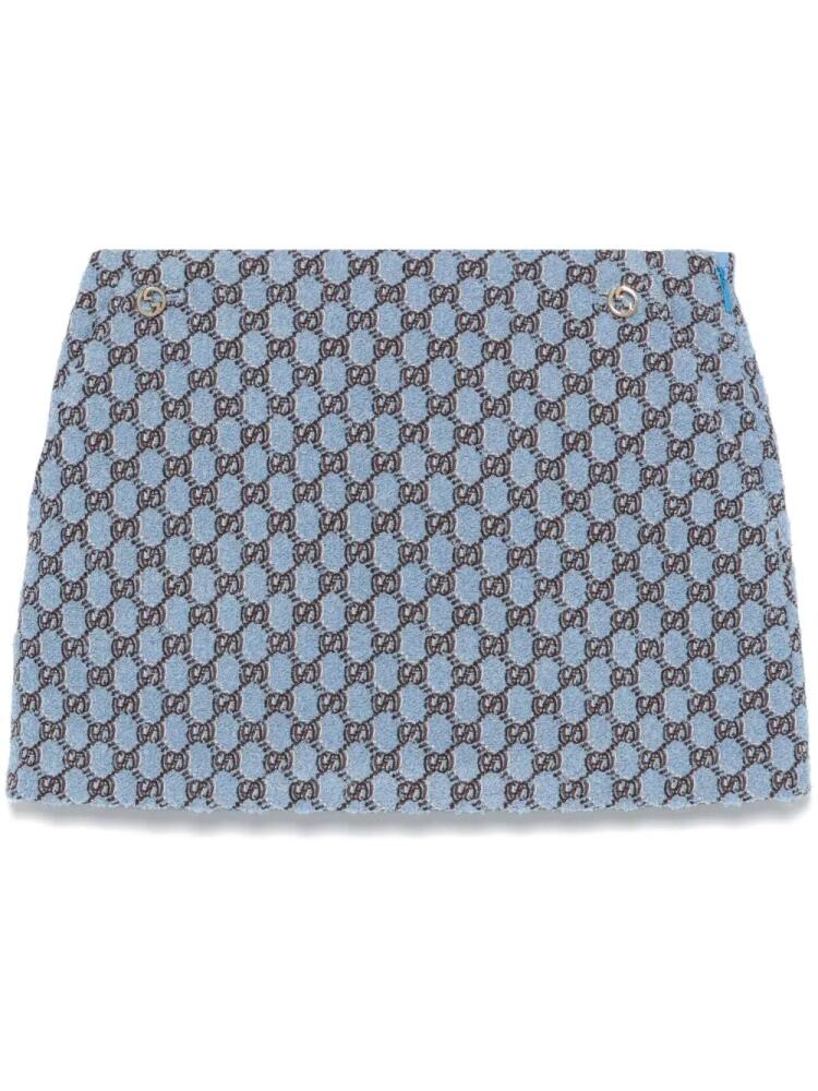 Gucci GG Shadow bouclé mini skirt - Blue Cover