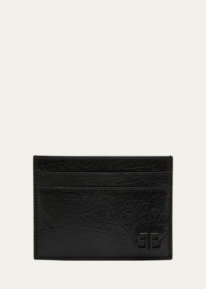 Balenciaga Men's Monaco BB-Logo Lambskin Card Holder Cover