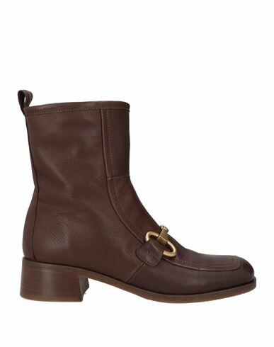 Elvio Zanon Woman Ankle boots Dark brown Soft Leather Cover