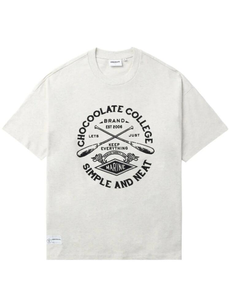 CHOCOOLATE graphic-print cotton T-shirt - Grey Cover