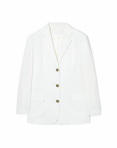 Cos Woman Blazer White Viscose, Linen Cover