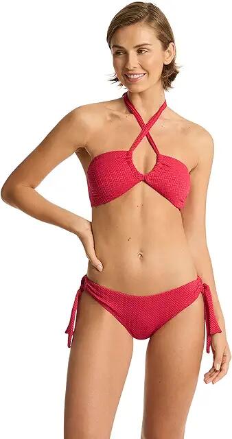 SEA LEVEL SWIM Nouveau Halter Bandeau (Raspberry) Women's Swimwear Cover