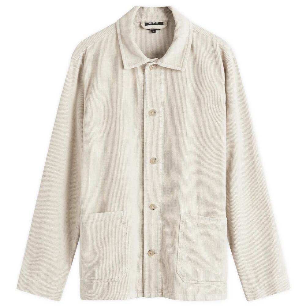 A.P.C. Men's Kerlouan Corduroy Chore Jacket in Ecru Cover