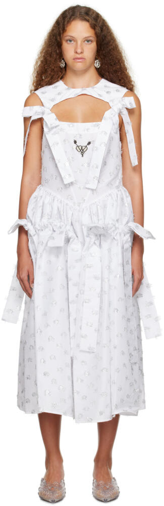 Chopova Lowena SSENSE Exclusive White Wedding Carve Bow Midi Dress Cover