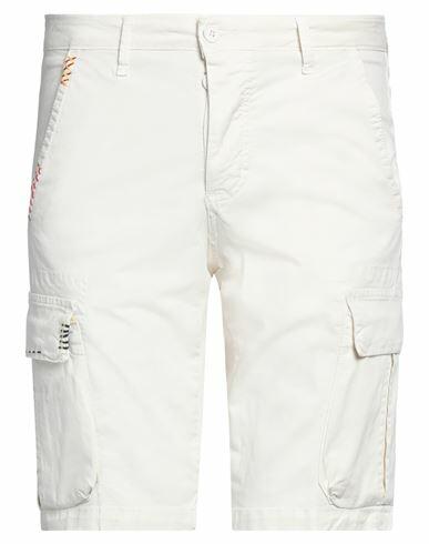 Rar Man Shorts & Bermuda Shorts Ivory Cotton, Elastane Cover