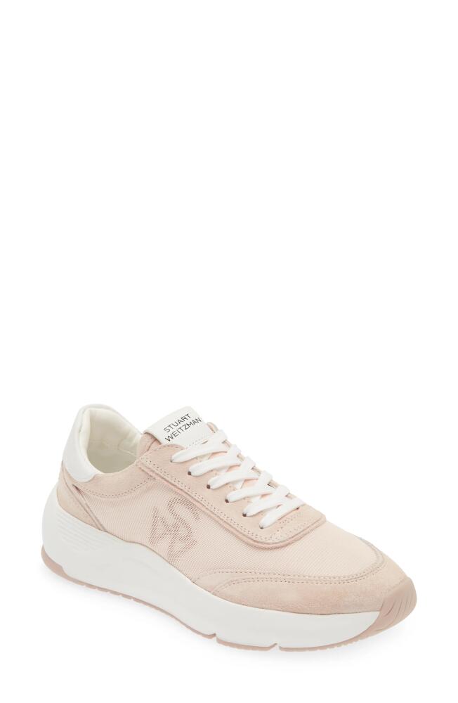 Stuart Weitzman Glide Lace-Up Sneaker in Powder Pink/White Cover