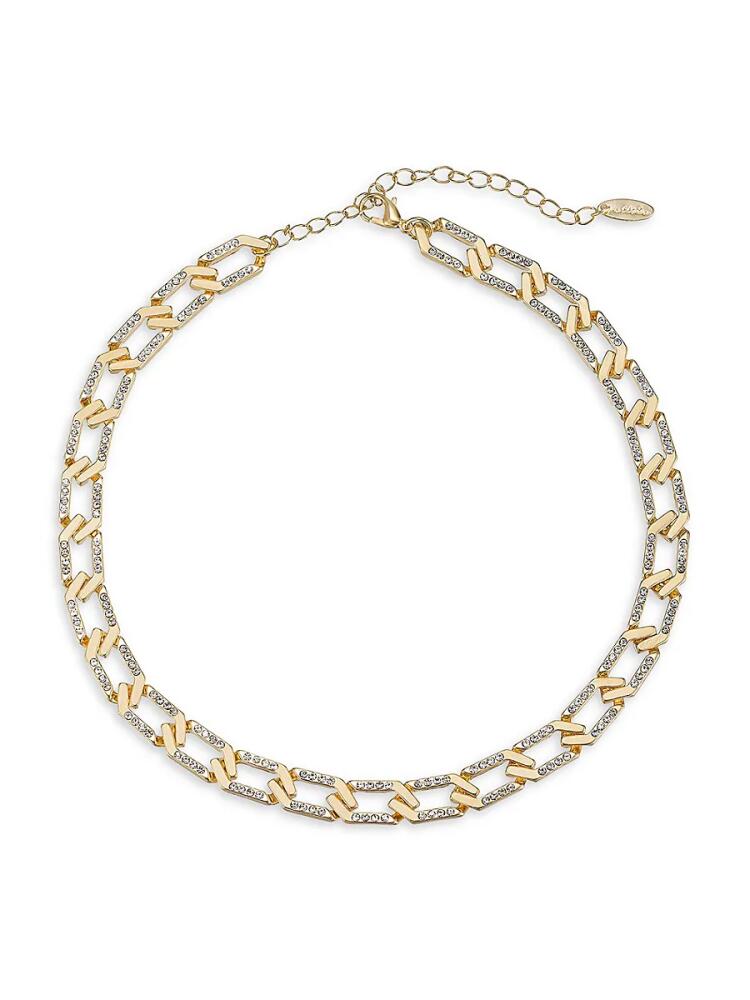 Ettika Women's Flat Crystal & Gold Chain Necklace Cover