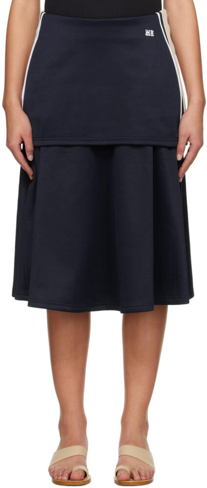 Wales Bonner Navy Mantra Midi Skirt Cover