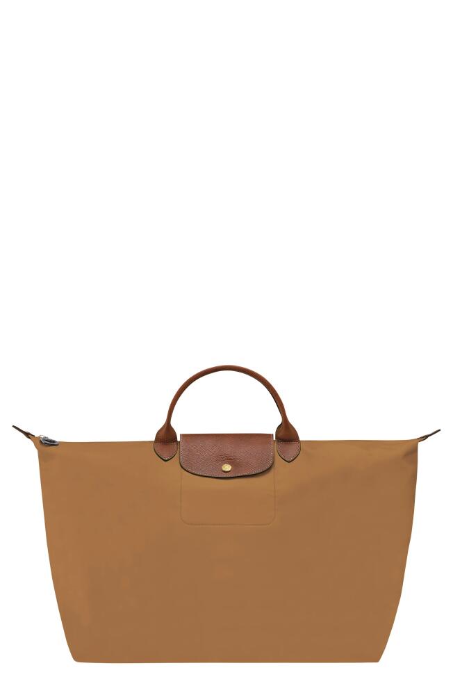 Longchamp 'Le Pliage' Overnighter in Fawn Cover