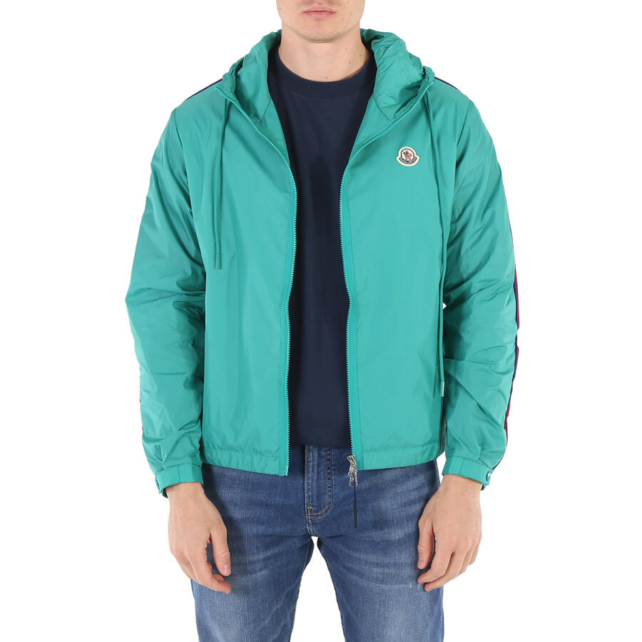 Moncler Mens Medium Green Hattab Hooded Rain Jacket Cover