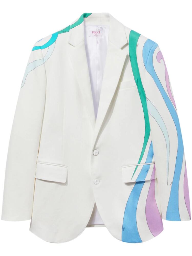 PUCCI Marmo-Print cotton-blend blazer - White Cover