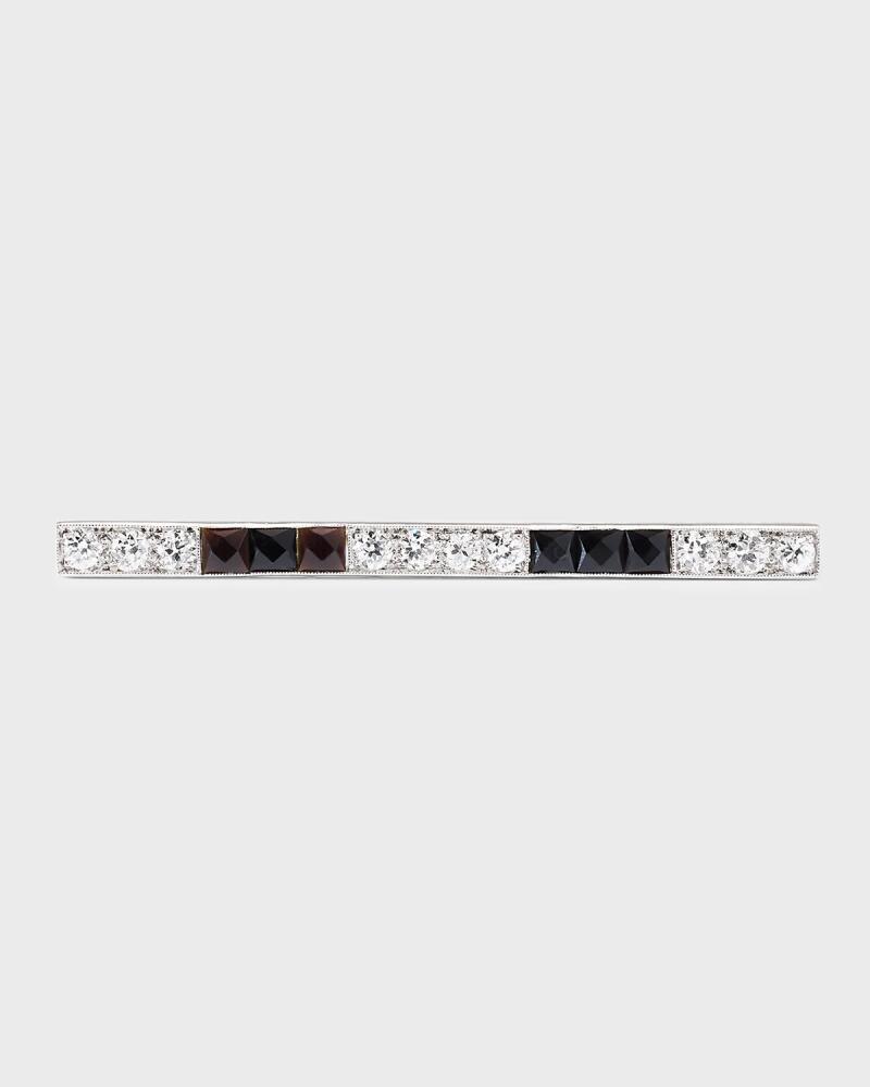 NM Estate Estate Tiffany Black Onyx and Diamond Art Deco Bar Pin Cover