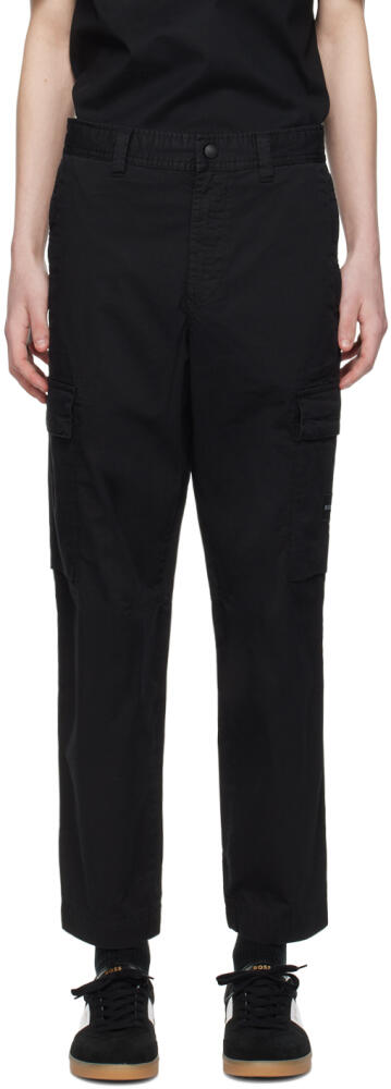 BOSS Black Drawstring Cargo Pants Cover