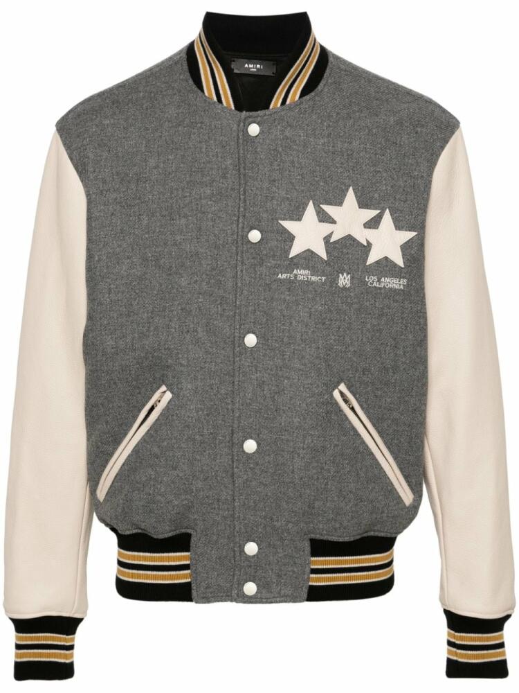 AMIRI Oversized Stars varsity jacket - Grey Cover