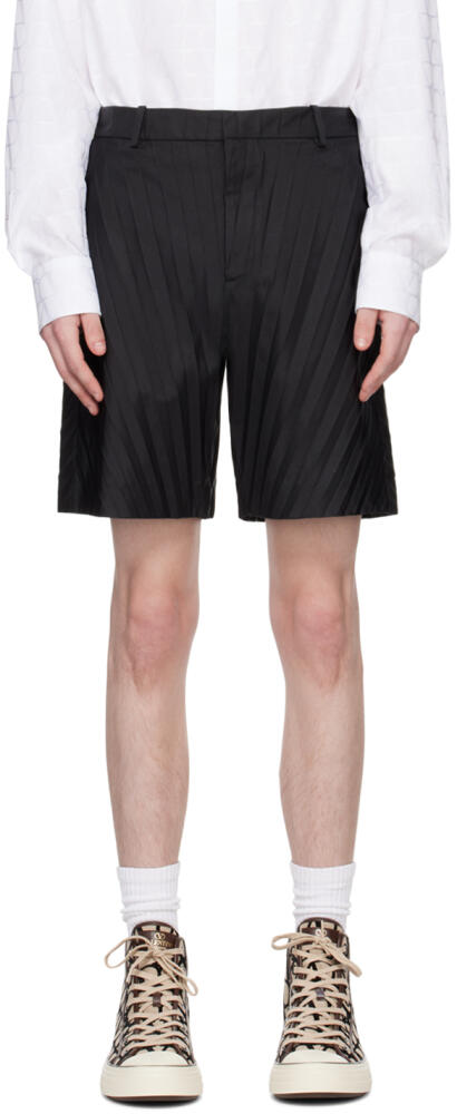 Valentino Black Garment-Pleated Shorts Cover