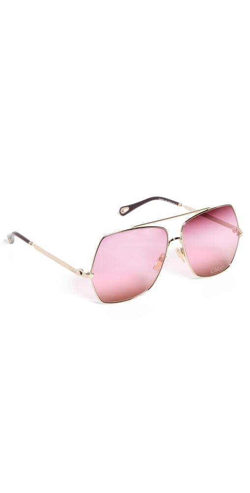 Chloe Aly Fashion Show Sunglasses Gold/Gold/Red Cover