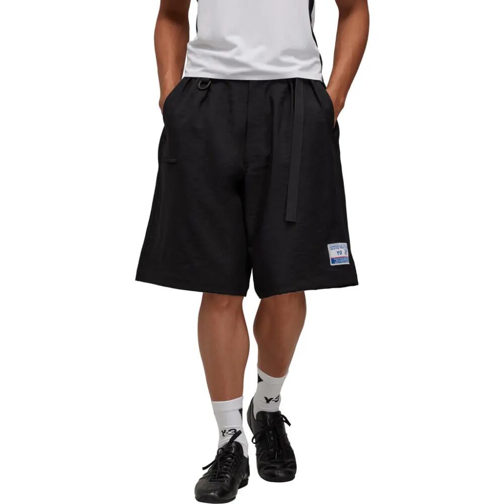 Y-3 x JFA Belted Recycled Polyester Shorts in Black Cover