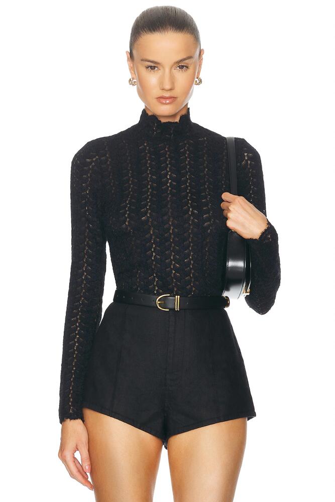 SABLYN Hailey B Cropped Mock Neck Longsleeve Top in Black Cover