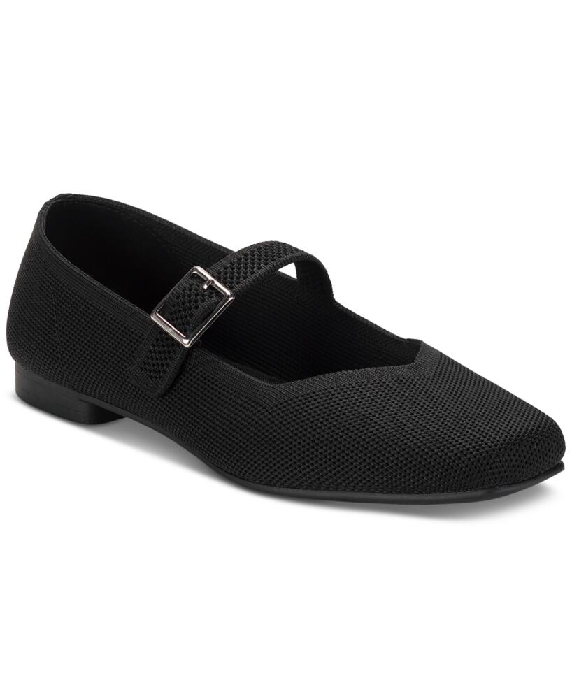 Style & Co Women's Broadwayy Mary Jane Flats, Created For Macy's - Black Knit Cover