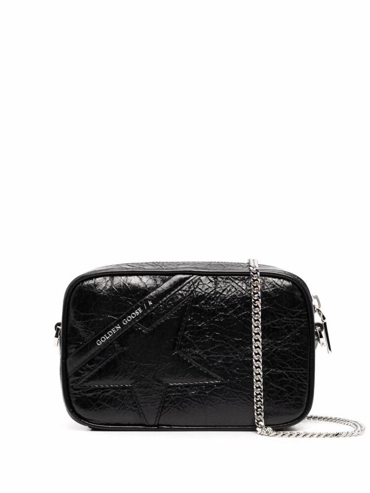 Golden Goose logo-print leather crossbody bag - Black Cover