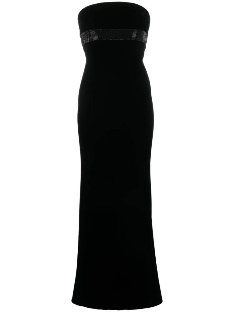 Giorgio Armani crystal-embellished velvet gown - Black Cover