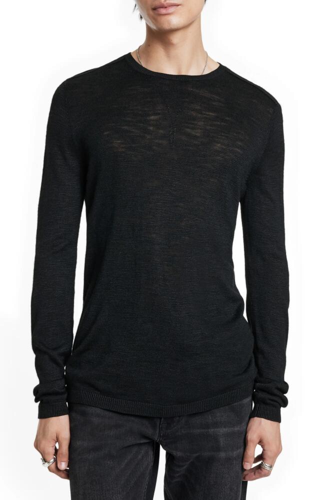 John Varvatos Aviero Silk Crewneck Sweater in Black Cover