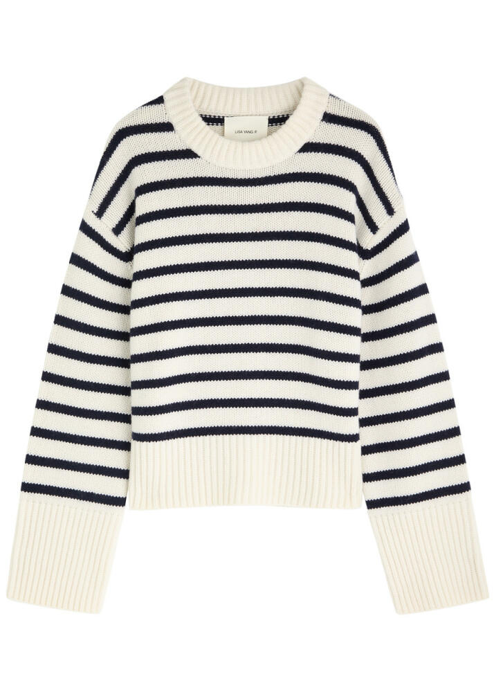 Lisa Yang Sony Striped Cashmere Jumper - Cream Cover