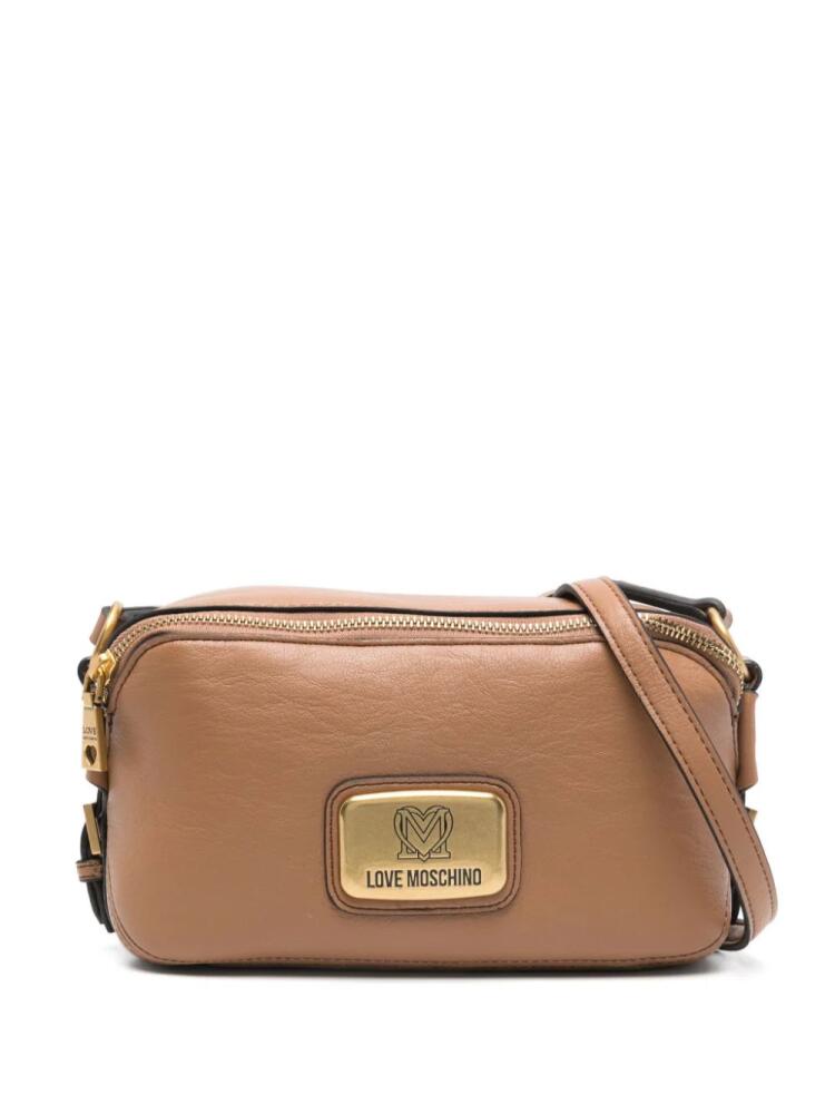 Love Moschino logo-plaque crossbody bag - Neutrals Cover